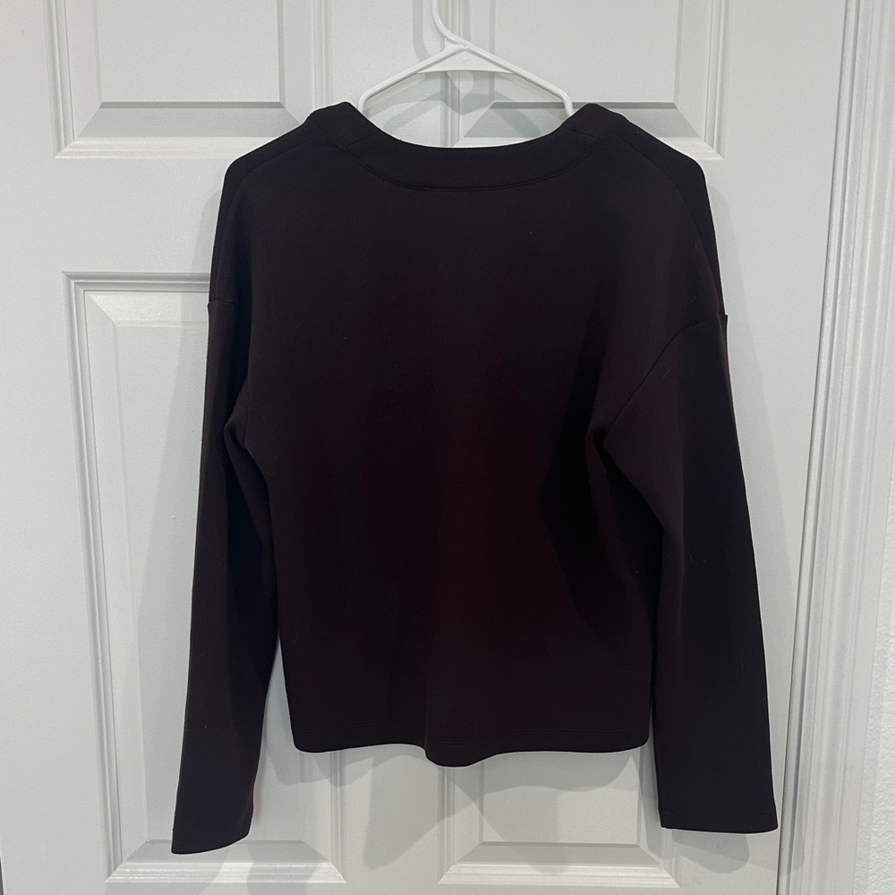 SPANX Women's Airessential Maroon Cardigan Sweater - Picture 4 of 4